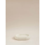 George Home Natural Sandstone Ribbed Soap Dish, UK version