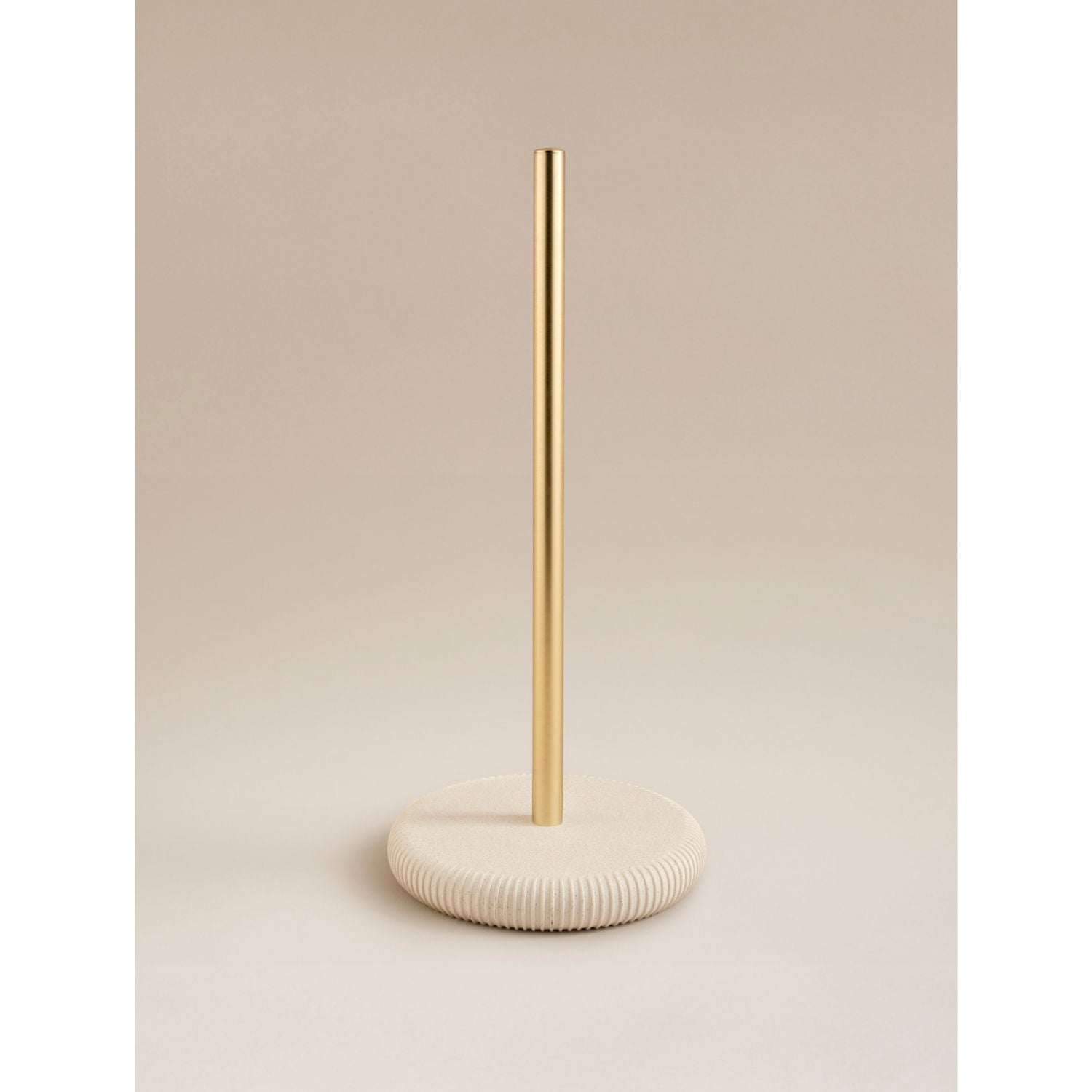 George Home natural sandstone ribbed toilet roll stand, UK version