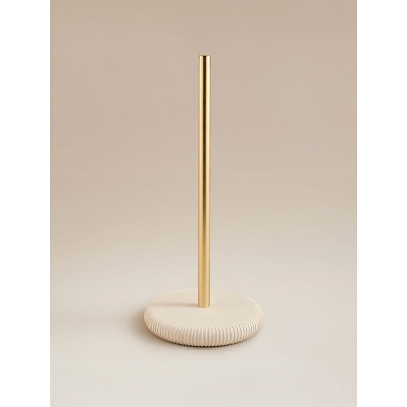 George Home natural sandstone ribbed toilet roll stand, UK version