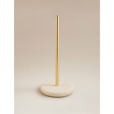George Home natural sandstone ribbed toilet roll stand, UK version