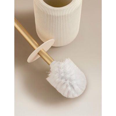 George Home natural sandstone ribbed toilet brush (British brand)