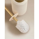 George Home natural sandstone ribbed toilet brush (British brand)