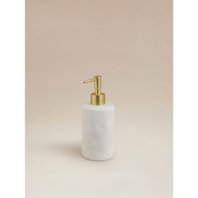 George Home white stoneware soap dispenser 8x8x18.7cm, UK version