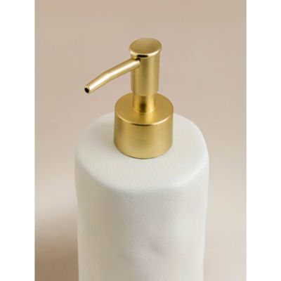George Home white stoneware soap dispenser 8x8x18.7cm, UK version