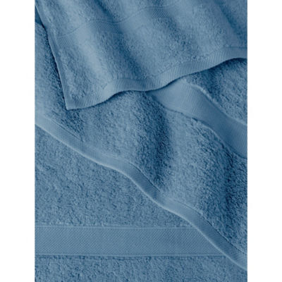 Blue chambray cotton hand towel - British product