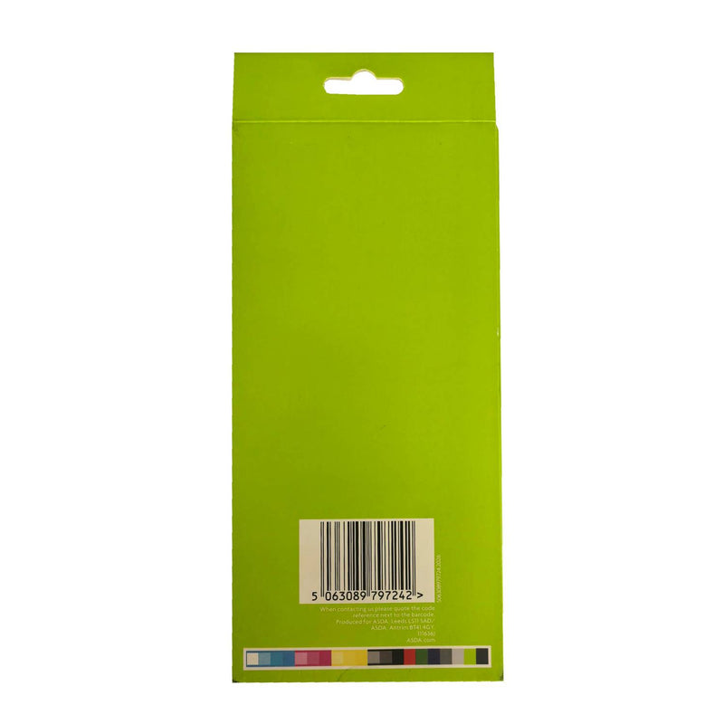 ASDA pencils with erasers 12 pack colourful - British product