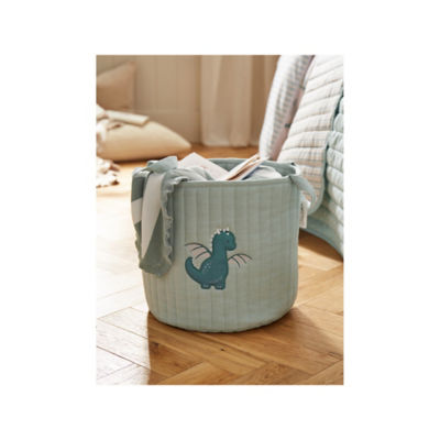 Stacey Solomon green dragon quilted storage basket, UK version