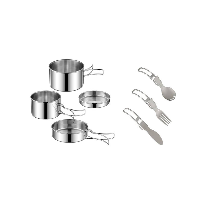 XPLOR 7pc cooking pan set including saucepans and cutlery - British product