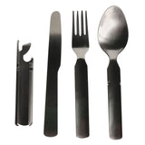 XPLOR camping cutlery set with knife fork spoon and openers (British brand)