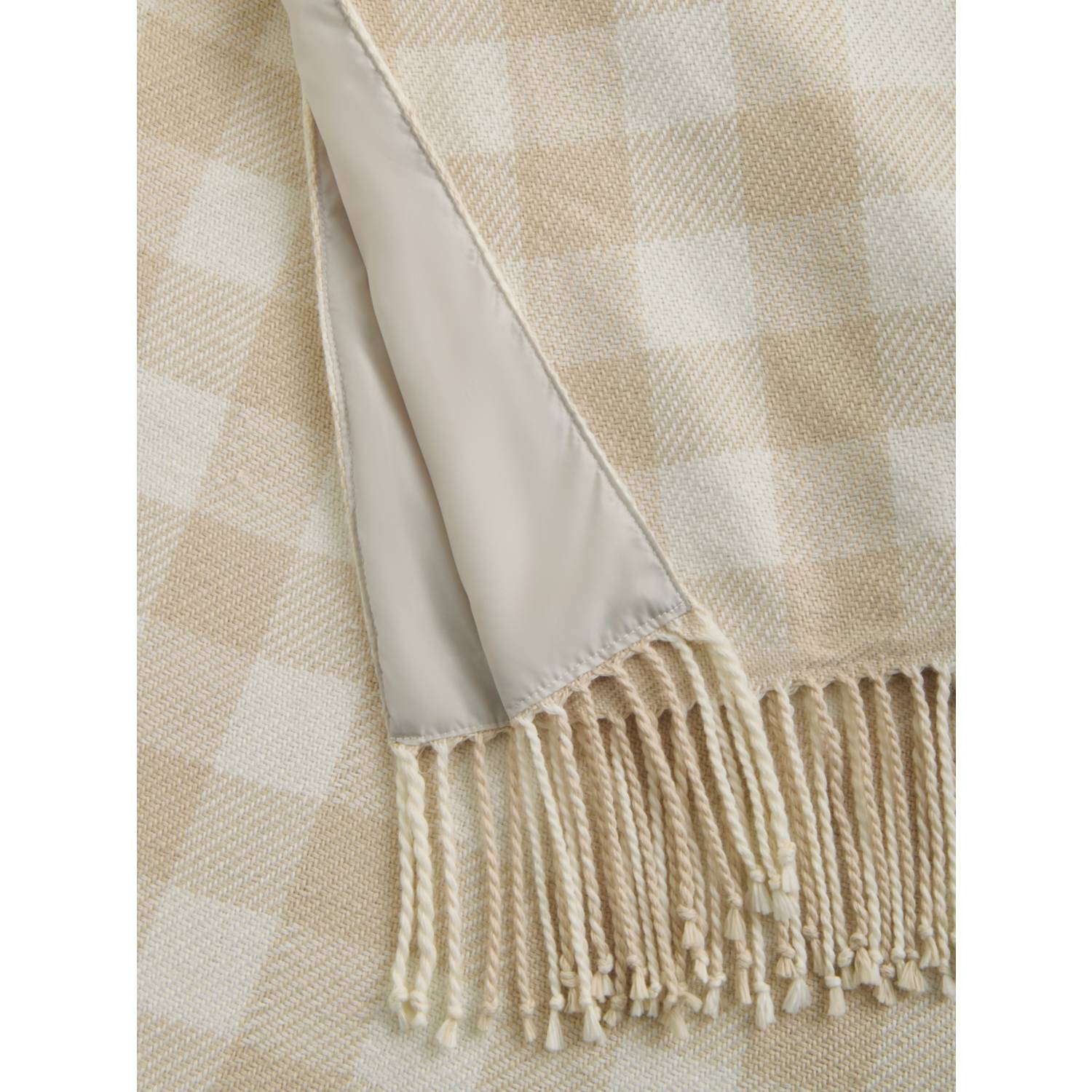 Stacey Solomon picnic rug beige white check 148x130 cm (British brand)