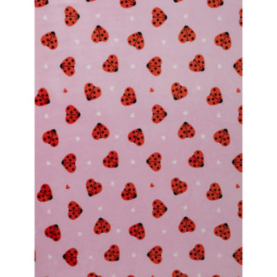 George Home pink love bug fleece blanket 120x150cm, imported from the UK