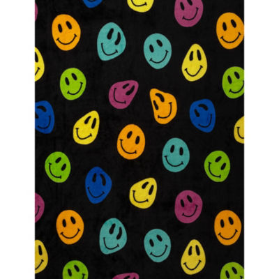 Fleece blanket Checkerboard Smiley 120x150cm - British product