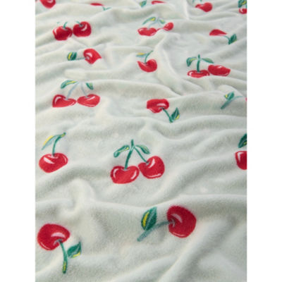 George Home fleece blanket green cherry 120x150cm (British brand)