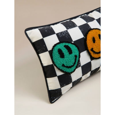 Checkerboard Smiley Face Cushion 25x40cm, UK version