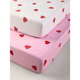 George Home pink Love Bug cot bed sheet set of 2, imported from the UK