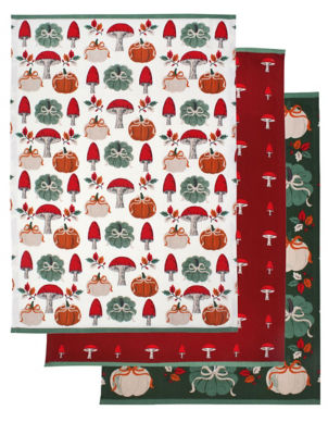 George Home pumpkin toadstool tea towel 45x65cm (British brand)