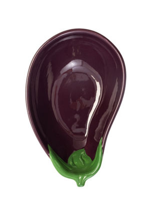 ASDA Aubergine Shaped Earthenware Bowl 16.5 x 10 x 5.5cm- Buy online at McGrocer