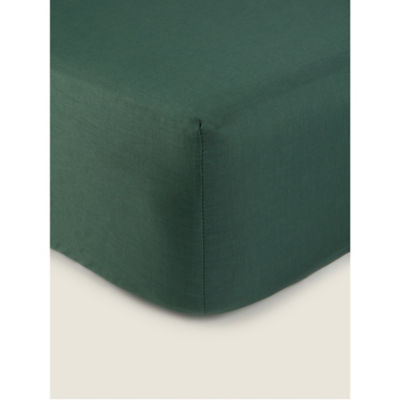 George Home forest green fitted sheet double - British product