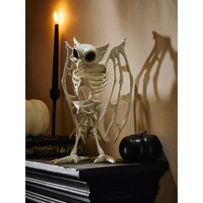 White animated owl skeleton decoration 30.5cm (British brand)