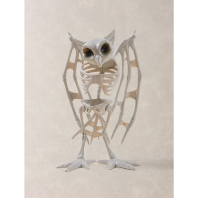 White animated owl skeleton decoration 30.5cm (British brand)