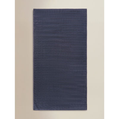 George Home navy wavy rib cotton towel - British product
