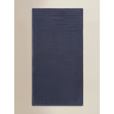 George Home navy wavy rib cotton towel - British product