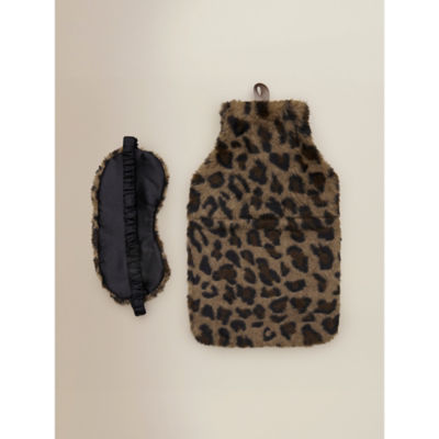 Hot water bottle set brown leopard print 2L, imported from the UK