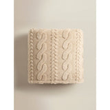 Natural cable knit sherpa blanket 200x220cm (British brand)