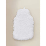 White shaggy faux fur hot water bottle 2L (British brand)