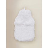 White shaggy faux fur hot water bottle 2L (British brand)