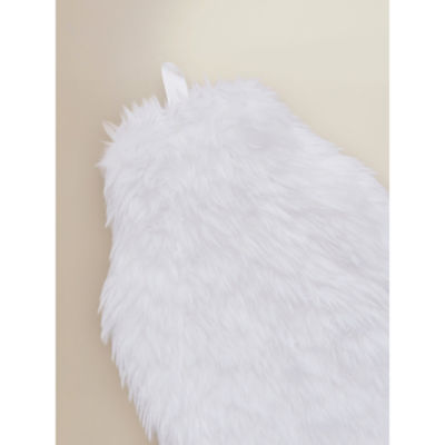 White shaggy faux fur hot water bottle 2L (British brand)