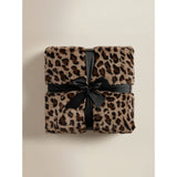 Brown leopard print faux fur blanket 220cm x 200cm, UK version