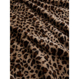 Brown leopard print faux fur blanket 220cm x 200cm, UK version