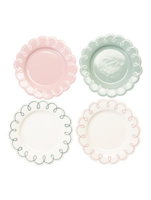 Scallop stoneware plates 19cm - British product