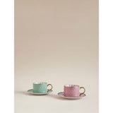 Pink cup saucer set porcelain 2 pack, imported from the UK