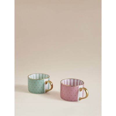 Pink cup saucer set porcelain 2 pack, imported from the UK