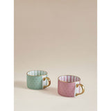 Pink cup saucer set porcelain 2 pack, imported from the UK