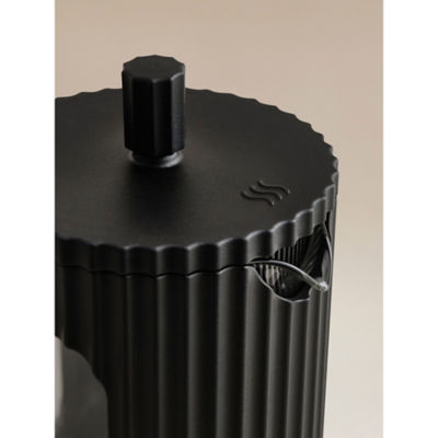 Black ribbed cafetiere borosilicate glass stainless steel, UK version