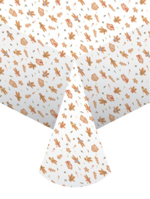 Green gingerbread wipeclean tablecloth - British product