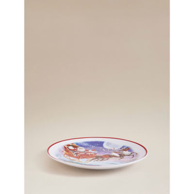 Christmas scene side plates in porcelain 20cm, imported from the UK
