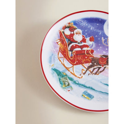 Christmas scene side plates in porcelain 20cm, imported from the UK