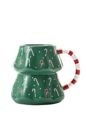 Christmas tree shaped earthenware mug (British brand)