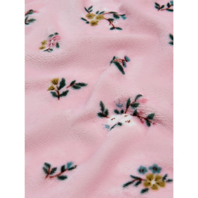 Pink floral sherpa blanket 70x100cm (British brand)