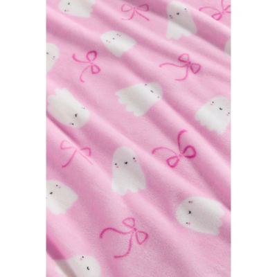 George Home fleece blanket pink Halloween bow ghost 120x150cm, imported from the UK