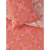 George Home pink orange tile easycare duvet set double, UK version