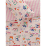 Disney Lilo & Stitch pink seersucker duvet set double, imported from the UK