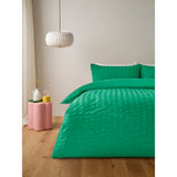 George Home bright green seersucker duvet set single from British brand
