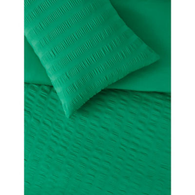 George Home bright green seersucker duvet set single from British brand