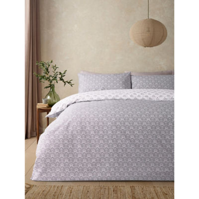 George Home duvet set grey scalloped double - British product