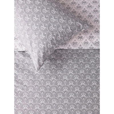 George Home duvet set grey scalloped double - British product